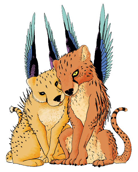 illustration:photoshop cheetah/porcupine/hummingbird hybrid